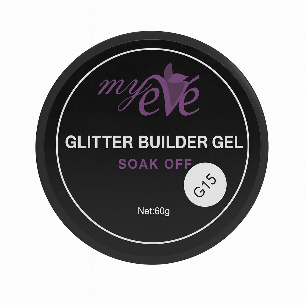 Glitter Builder Gel MyEvé, 30g, Nr. G15 HEMA/TPO FREE - imagine 2