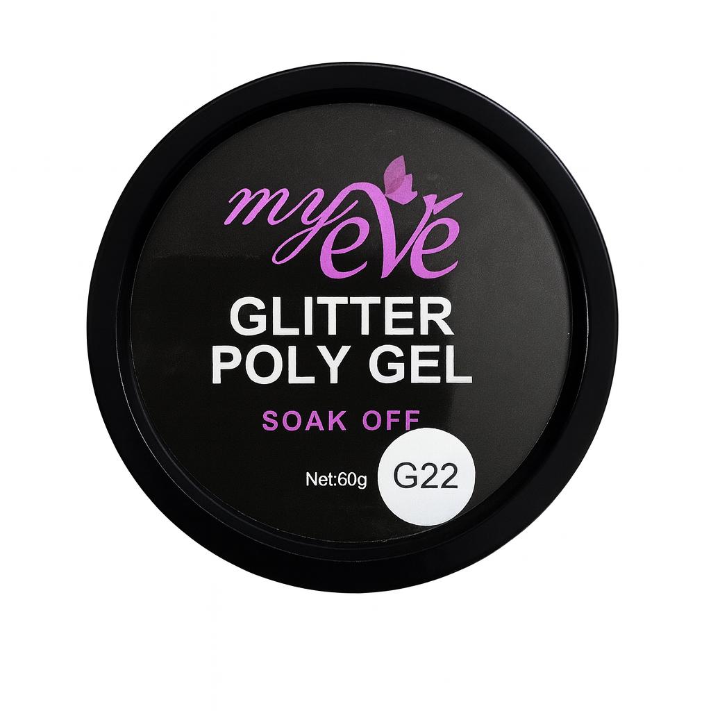 Polygel Glitter MyEvé, 60g, Nr. G22 HEMA/TPO FREE - imagine 2