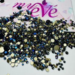Strasuri de diferite mărimi blue-blak