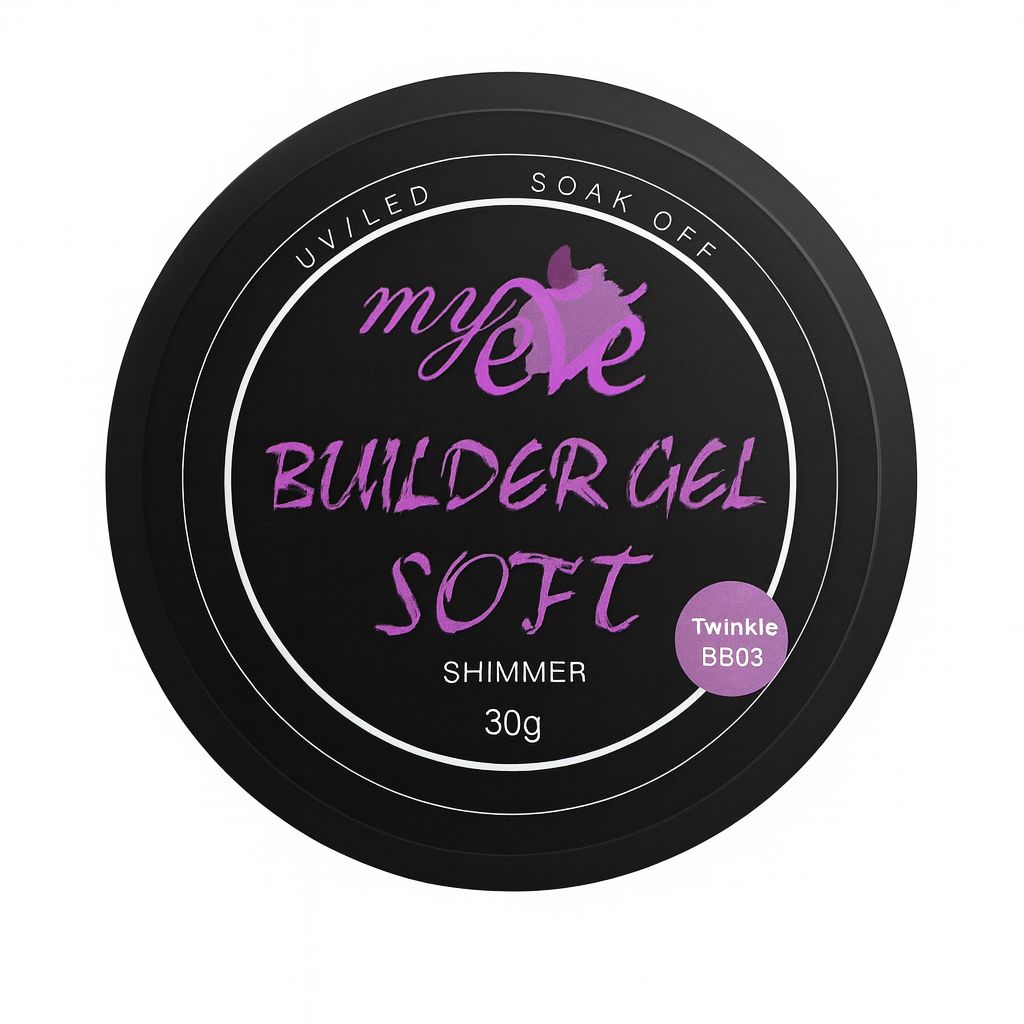 Builder Gel Soft Shimmer MyEvé, Twinkle B603, 30g, HEMA FREE - imagine 2