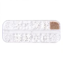 Decor white flower and caviar rose gold