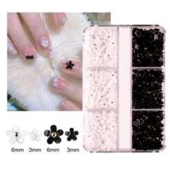 Decor floral alb si negru