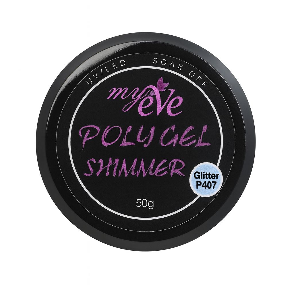 Polygel Shimmer MyEvé, 50g, Glitter P407, HEMA FREE - imagine 2