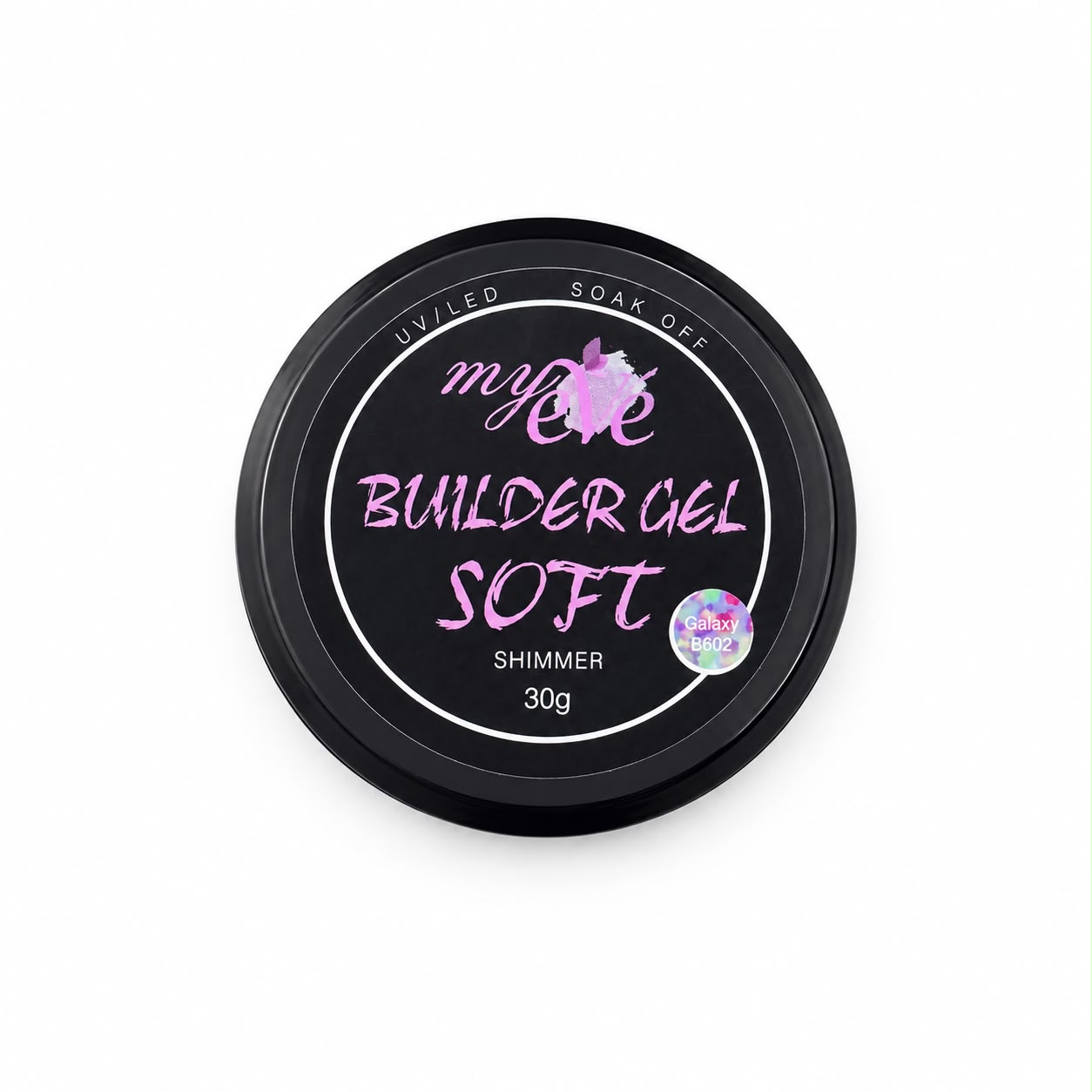 Builder Gel Soft Shimmer MyEvé, Galaxy B602, 30g, HEMA FREE - imagine 4