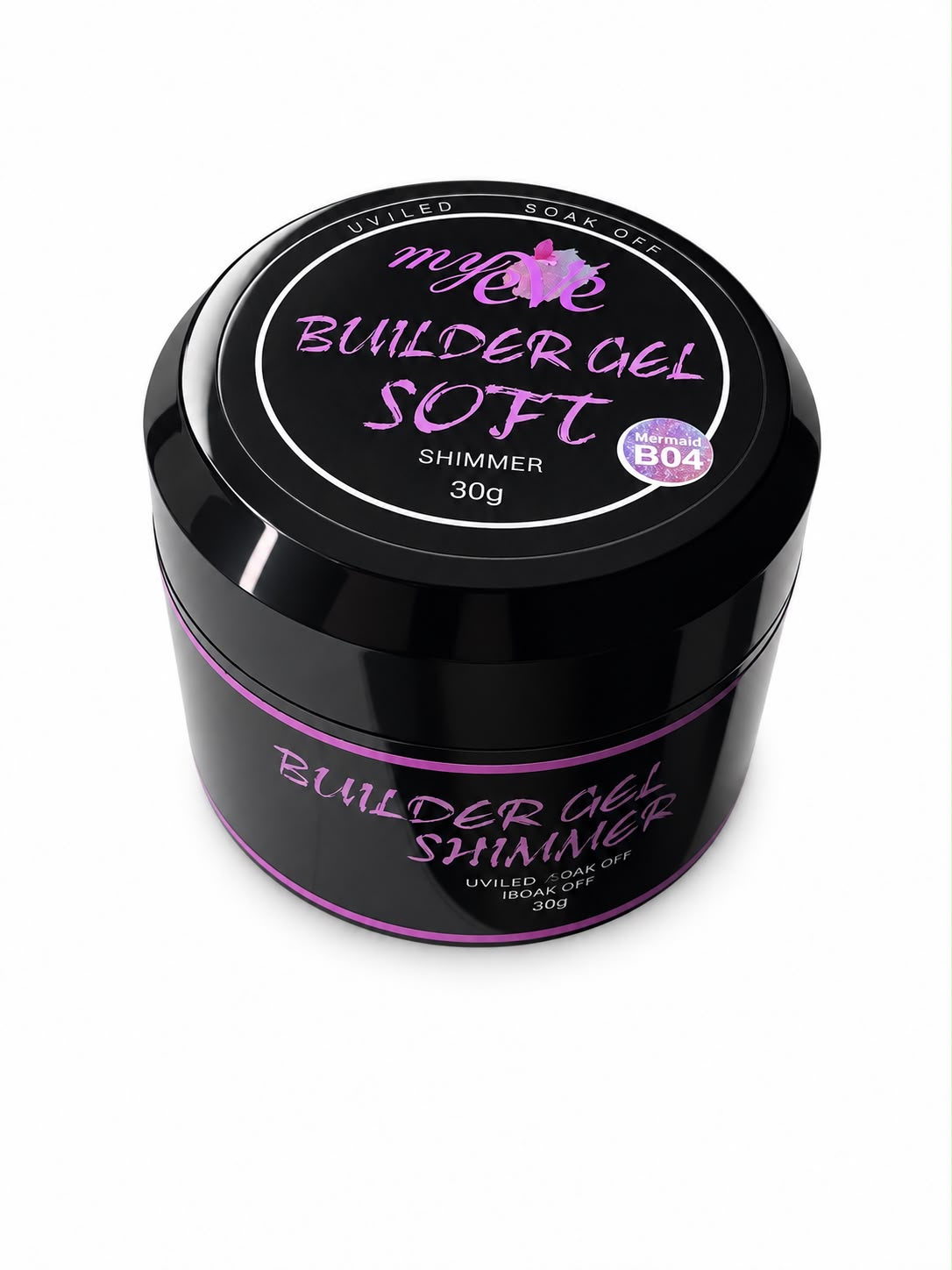 Builder Gel Soft Shimmer MyEvé, Mermaid B04, 30g, HEMA FREE - imagine 2