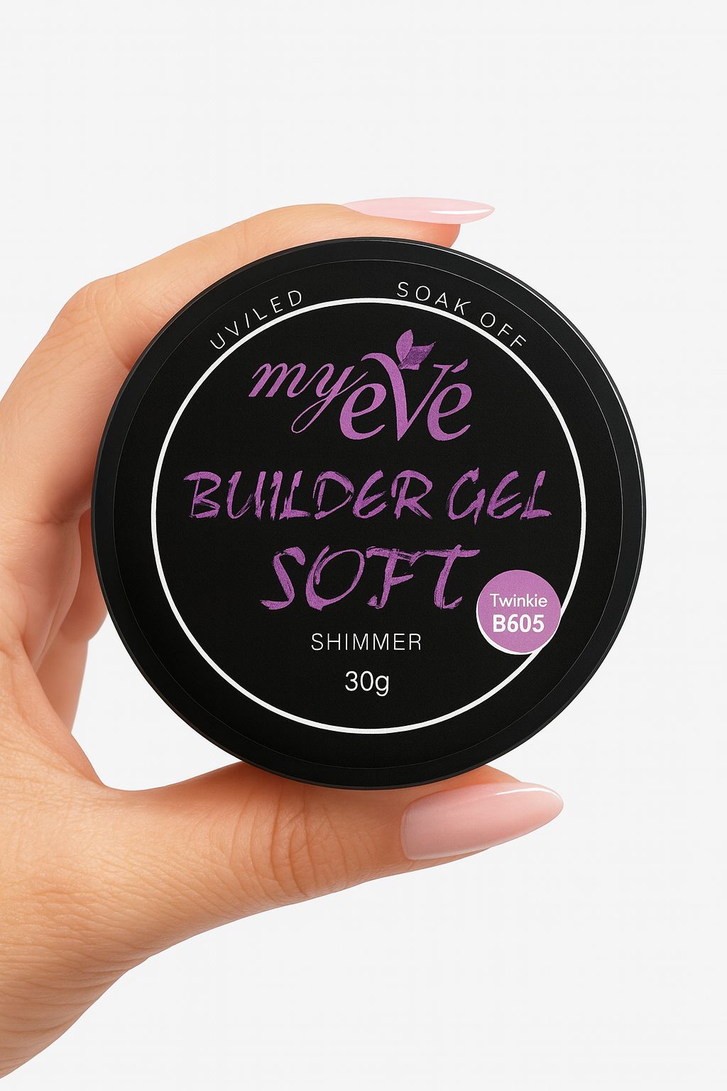 Builder Gel Soft Shimmer MyEvé, Twinkle B605, 50g, HEMA FREE - imagine 2