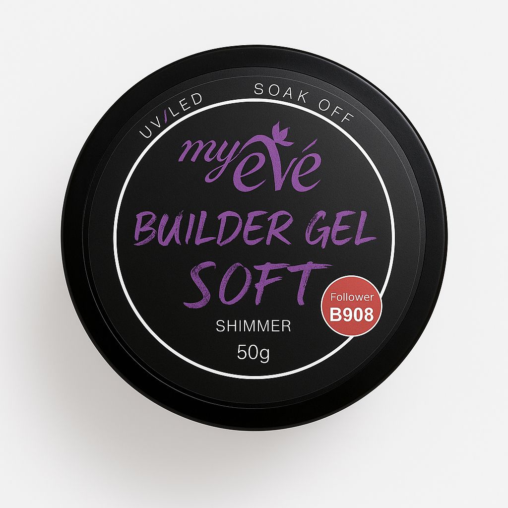 Builder Gel Soft Shimmer MyEvé, Flower B908, 50g, HEMA FREE - imagine 2