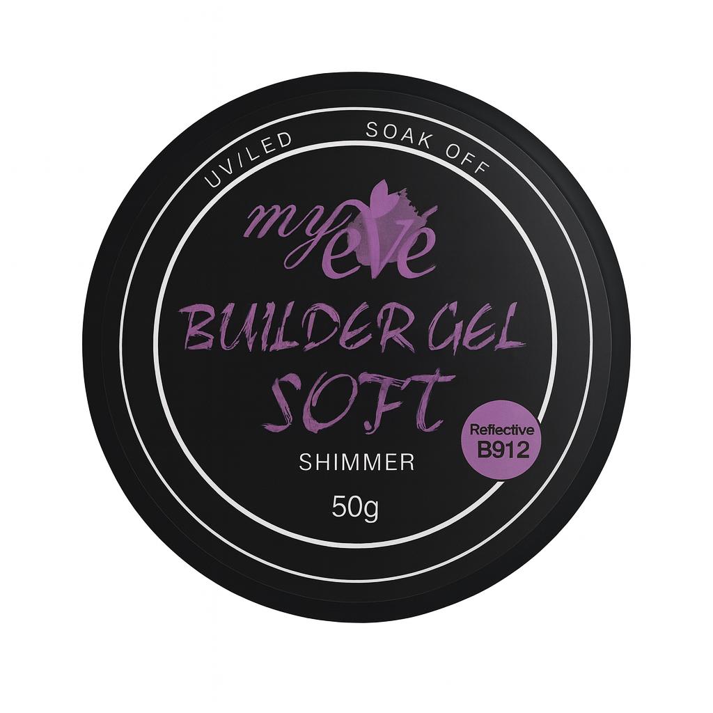 Builder Gel Soft Shimmer MyEvé, Reflective B912, 50g, HEMA FREE - imagine 2