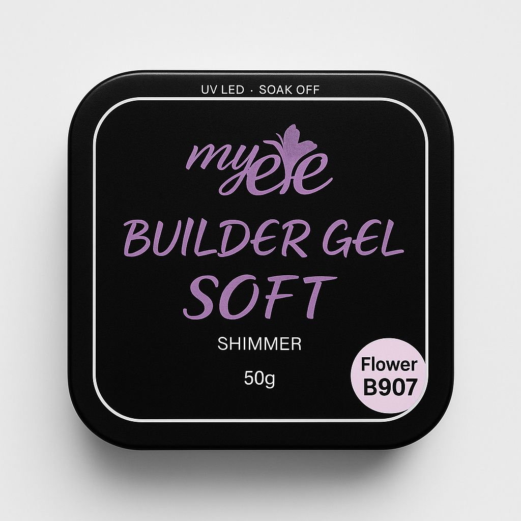 Builder Gel Soft Shimmer MyEvé, Flower B907, 50g, HEMA FREE - imagine 2