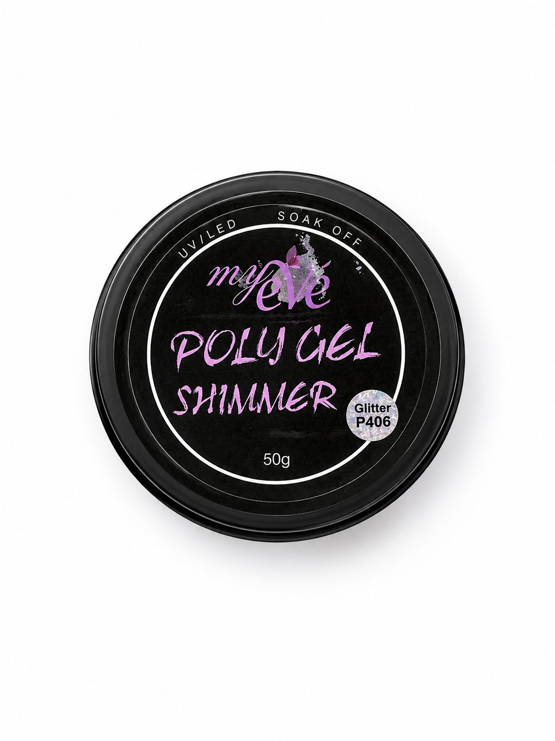 Polygel Shimmer MyEvé, 50g, Glitter P406, HEMA FREE - imagine 4