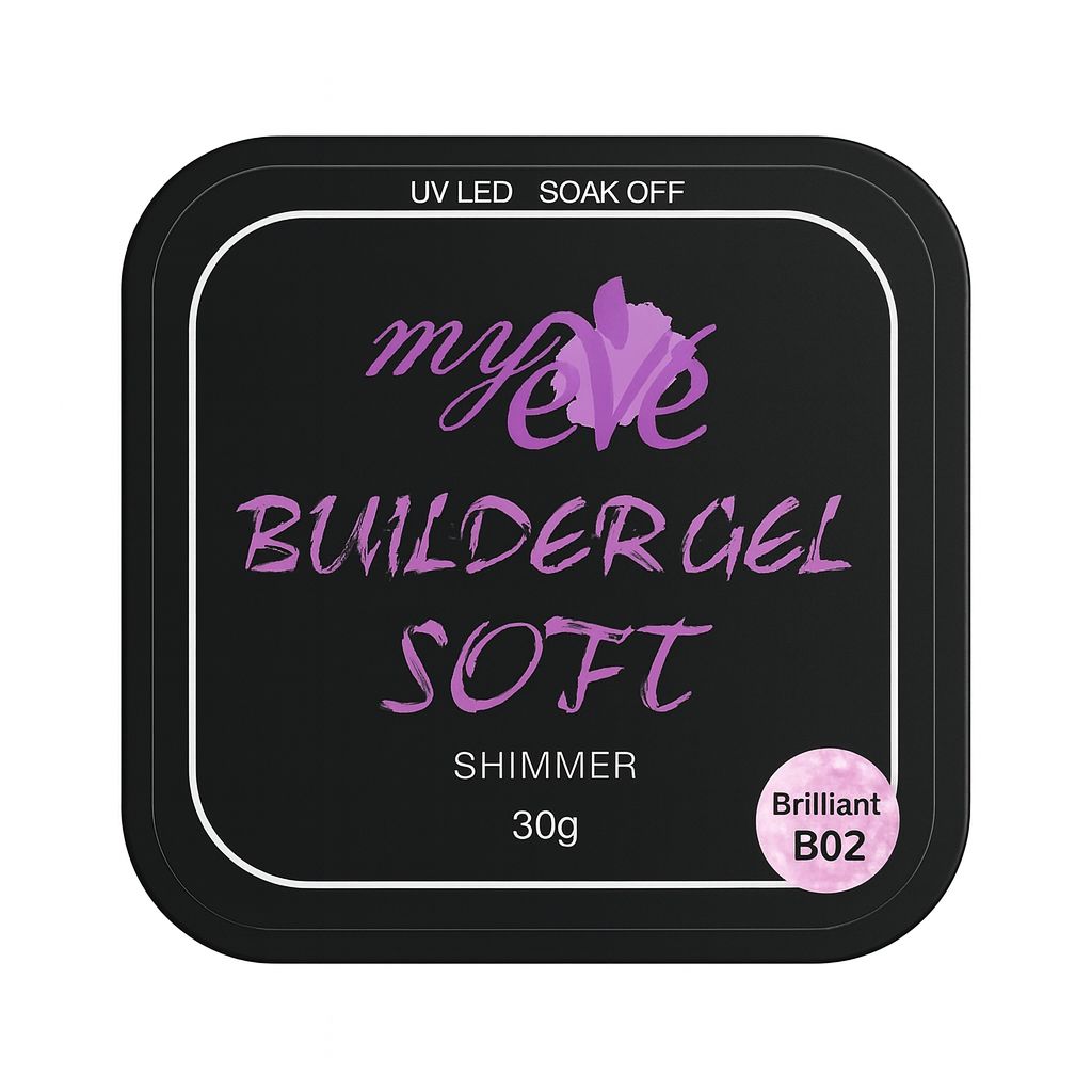 Builder Gel Soft Shimmer MyEvé, Brilliant B02, 30g, HEMA FREE - imagine 2