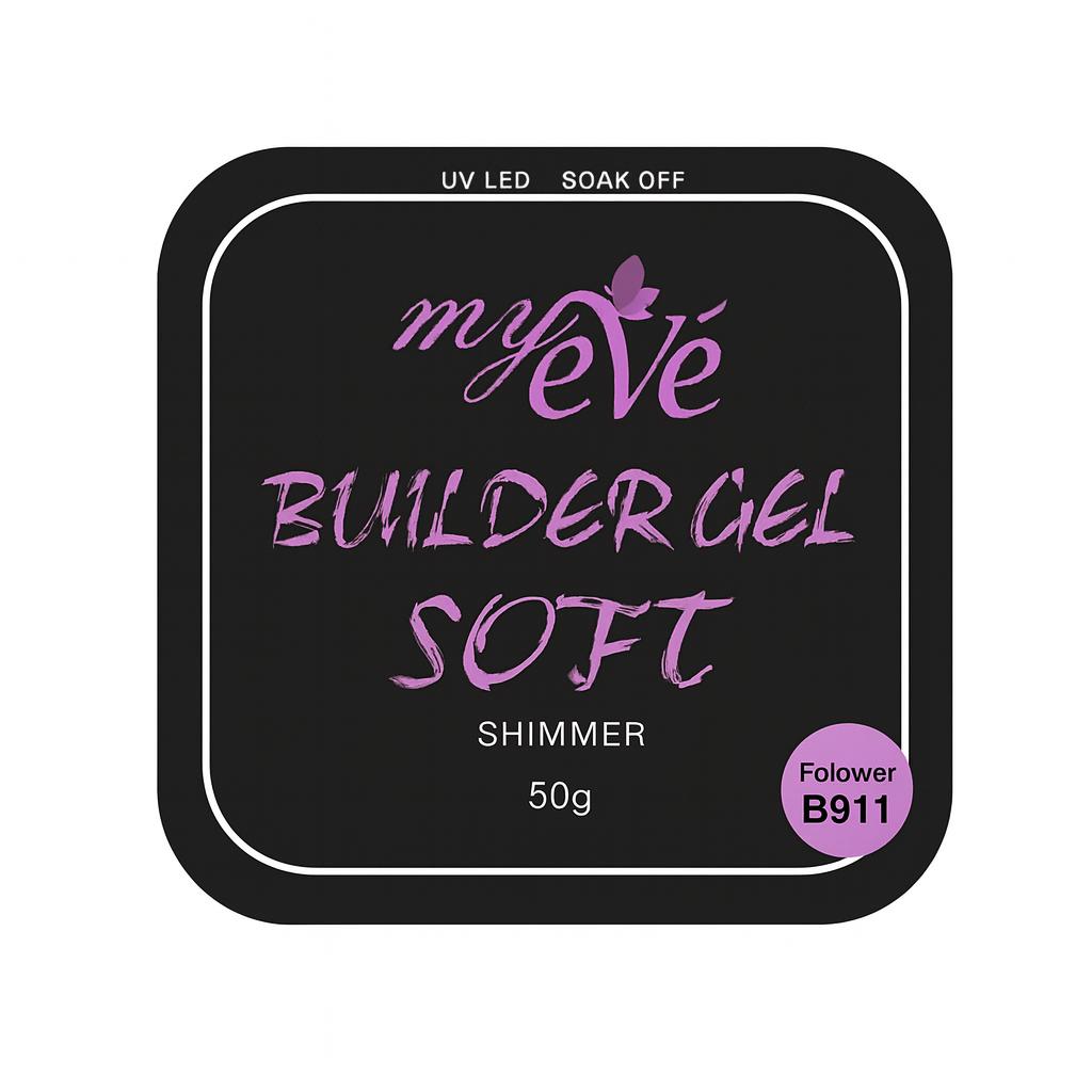 Builder Gel Soft Shimmer MyEvé, Flower B911, 50g, HEMA FREE - imagine 2