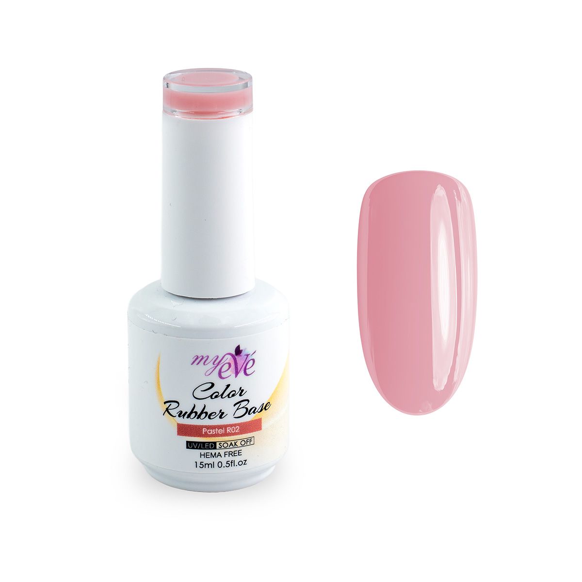 COLOR RUBBER BASE MyEvé Pastel R02,15ml, HEMA FREE
