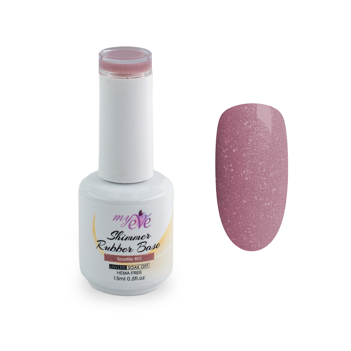 SHIMMER RUBBER BASE MyEvé Sparkle R01, 15ml, HEMA FREE