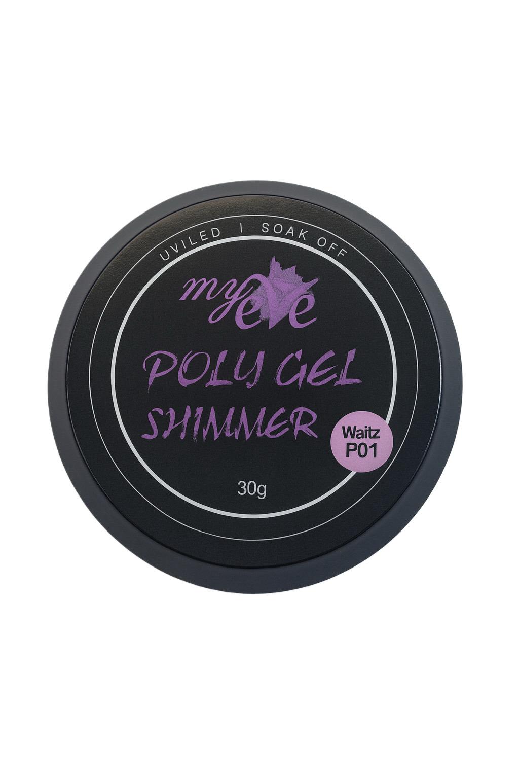 Polygel Shimmer MyEvé, 30g, Waltz P01, HEMA FREE - imagine 2