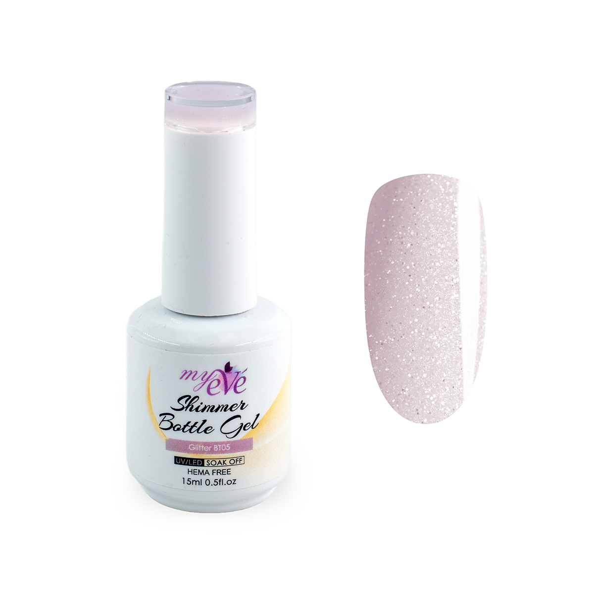 Shimmer Bottle Gel MyEvé Glitter BT05, 15ml, HEMA FREE