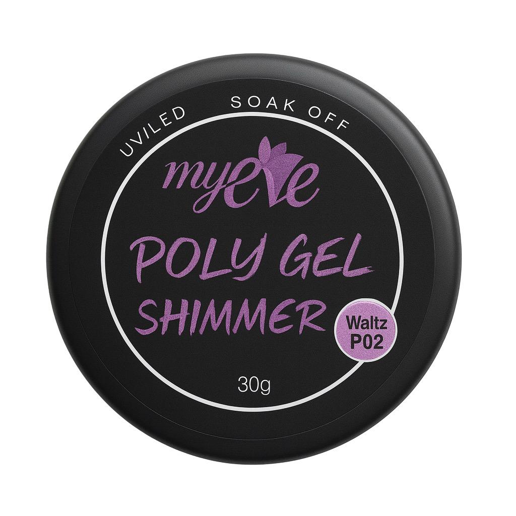 Polygel Shimmer MyEvé, 30g, Waltz P02, HEMA FREE - imagine 2