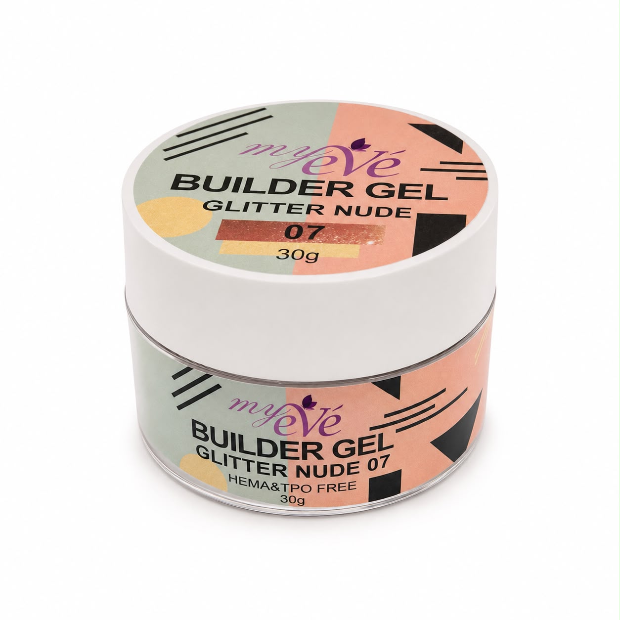 Builder Gel MyEvé, 30g, Glitter Nude 07 HEMA/TPO FREE - imagine 4