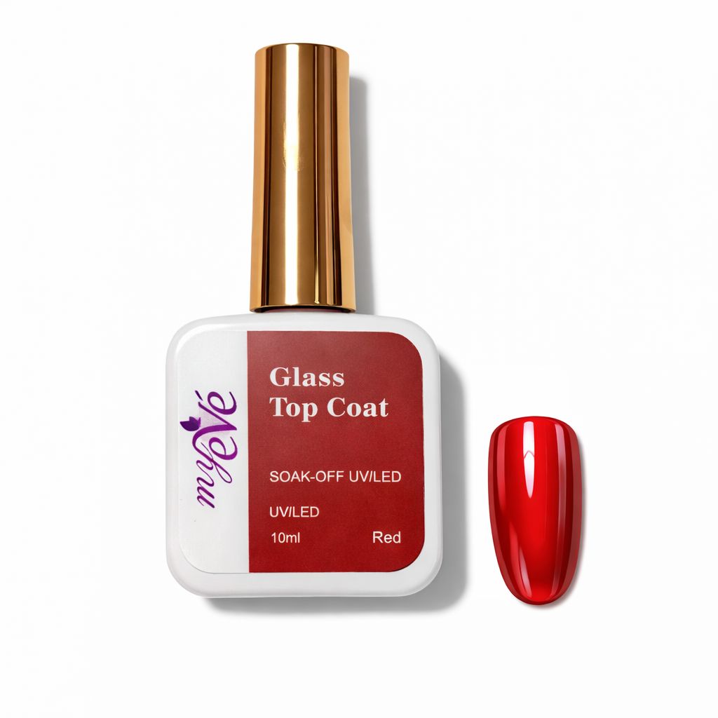 Glass Top Coat MyEvé, Hema/Tpo Free, 10ml, RED