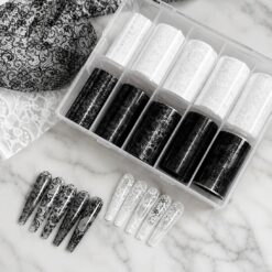 Set Folie Dantela Black And White