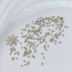 Cristale Decor Unghii Romb Gold